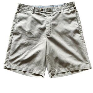 Donald Ross Shorts Men's 34 Beige Tan Flat Front Golf 8.5" Inseam Chino